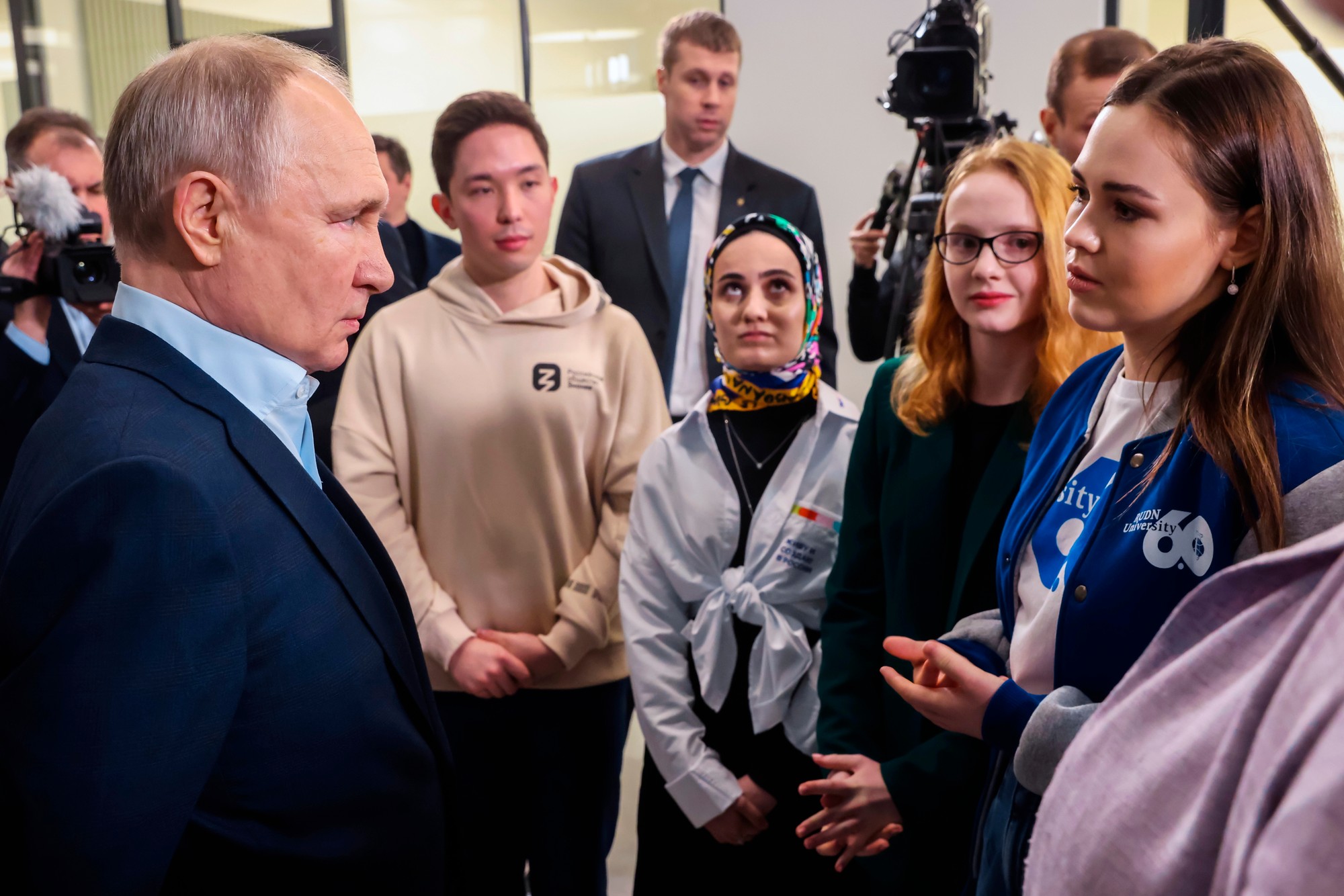 Ruský prezident Vladimir Putin navštívil Lomonosovovo výskumné centrum Moskovskej štátnej univerzity.