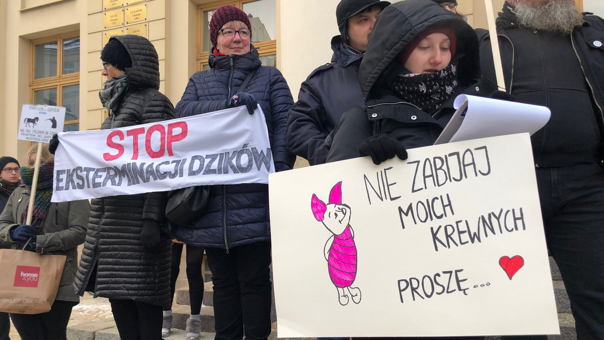 Lublin: Protest w obronie dzików. "Sprzeciwiamy się planowanej rzezi"