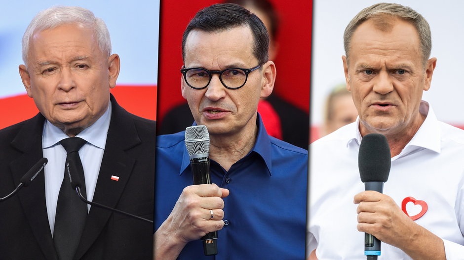 Jarosław Kaczyński, Mateusz Morawiecki, Donald Tusk