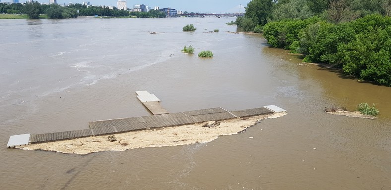 Fala wezbraniowa na Wiśle w Warszawie