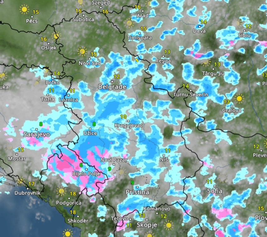 Kiša sutra u 17 sati