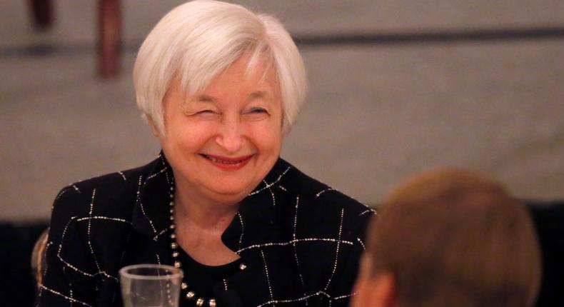 Federal Reserve Chair Janet Yellen smiles before addressing the Executives' Club of Chicago,wld Friday, March 3, 2017, in Chicago.