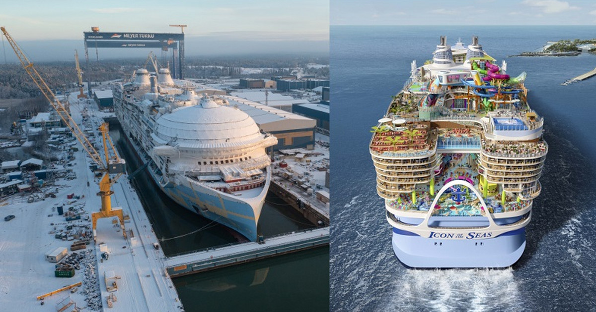 Icono de mares.  El crucero más grande del mundo ha sido botado