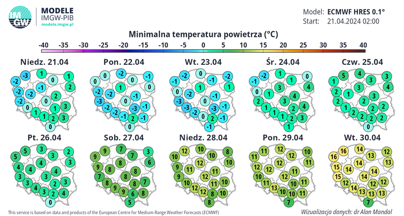 Na zdecydowanie cieplejsze noce będziemy musieli poczekać aż do weekendu