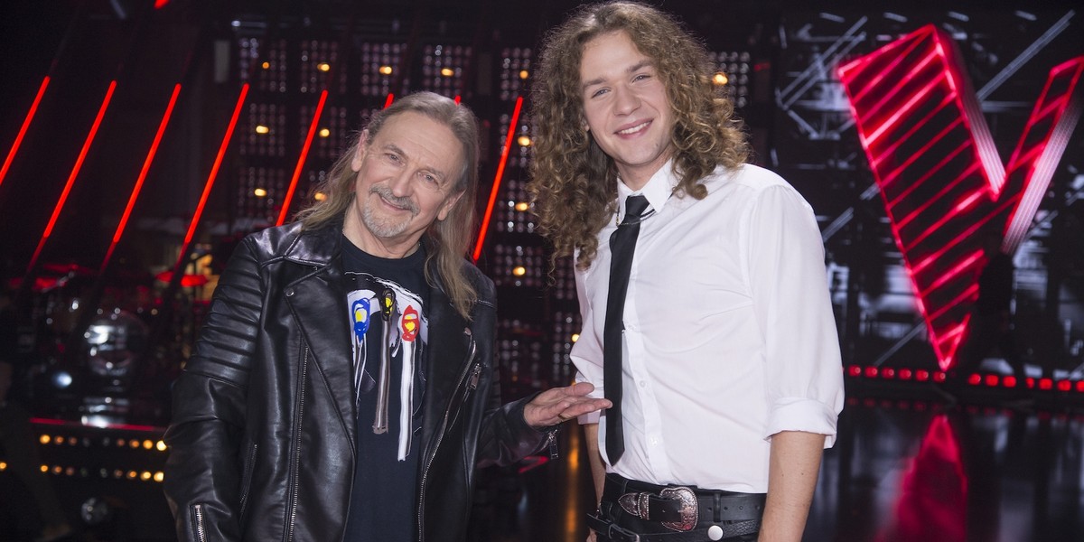 Marek Piekarczyk i Bartosz Madej na planie „The Voice of Poland".