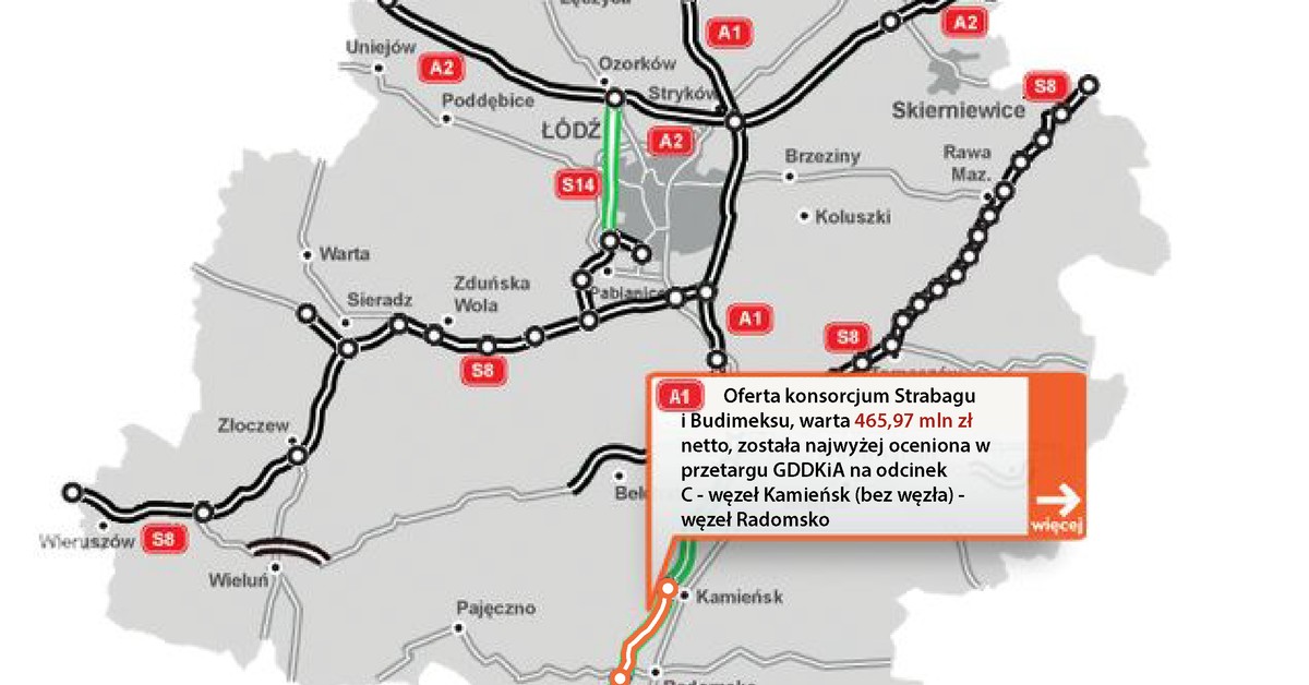 Autostrada A1 coraz bliżej. Wiadomo, kto zbuduje kolejny ...