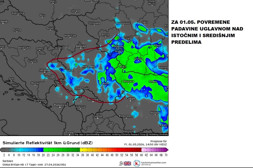 Padavine za Prvi maj u istočnoj i centralnoj Srbiji