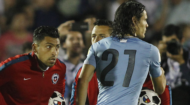 Gonzalo Jara elnézést kért Edinson Cavanitól/Fotó: AFP