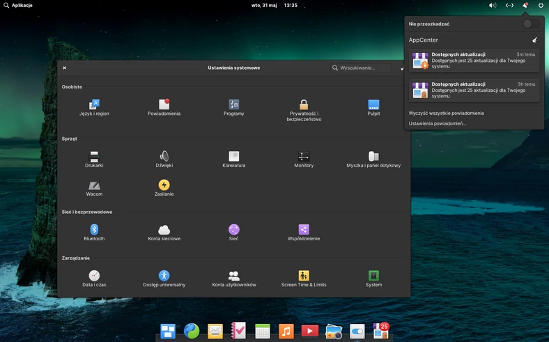 Elementary OS po instalacji