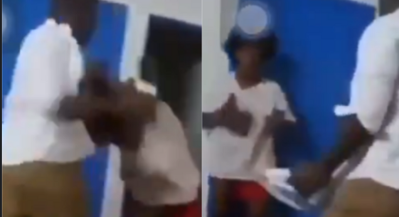 Viral video of man hitting wife’s head with electric iron in front of kids sickens social media users