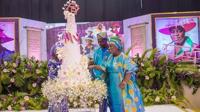 Peek into Pastor Folu Adeboye's grand style 75th birthday. [Twitter:@PastorEAAdeboye]