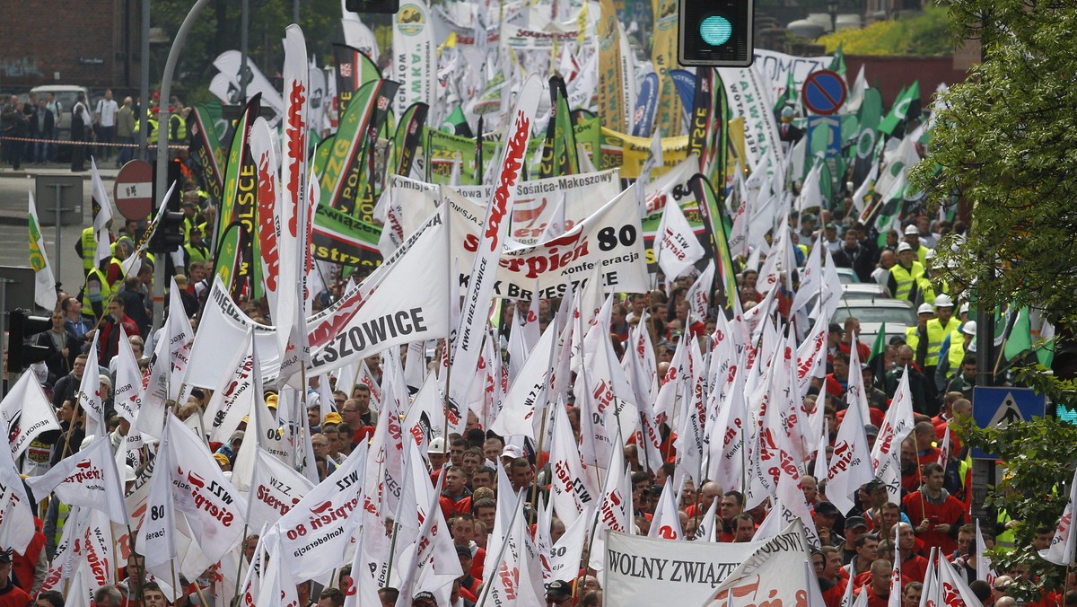 KATOWICE PROTEST GRNICZYCH ZWIZKW ZAWODOWYCH