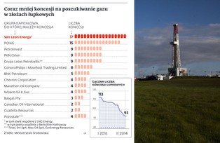 Gaz łupkowy w Polsce: w ciągu roku ubyło 20 łupkowych koncesji
