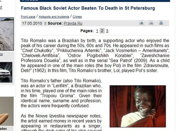 Brazylijski aktor zabity w Petersburgu