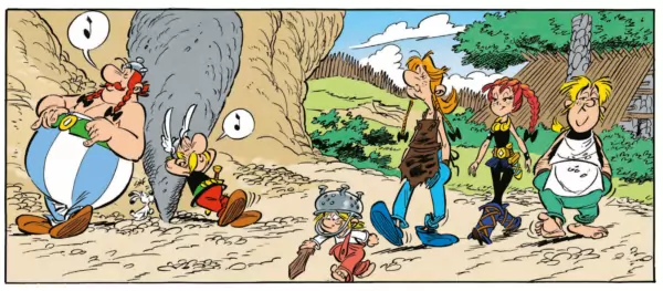 Strona z komiksu &quot;Asteriks. Córka Wercyngetoryksa&quot;.