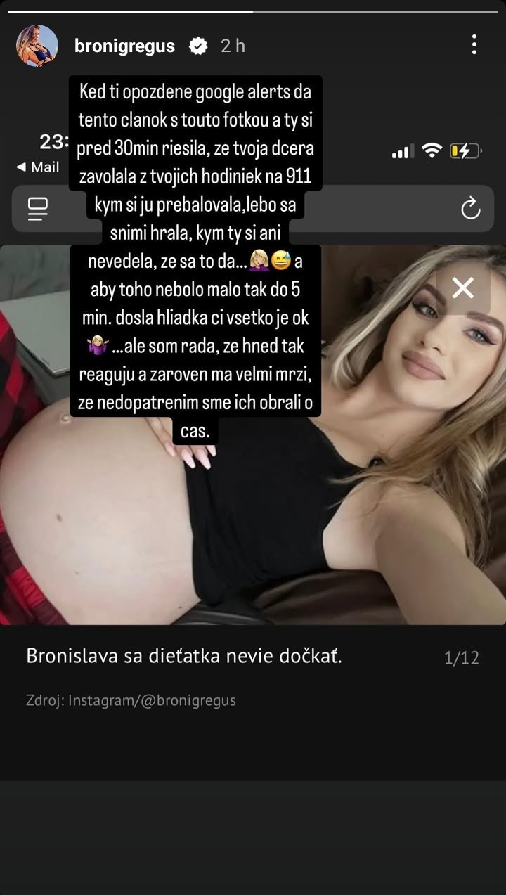 Dcérka Maria Cimarra a jeho Broni zavolala omylom na tiesňovú linku. 