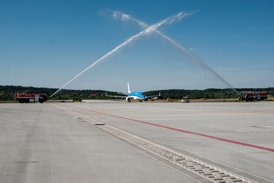 Otwarcie trasy Kraków-Amsterdam - KLM wylądował w Krakowie