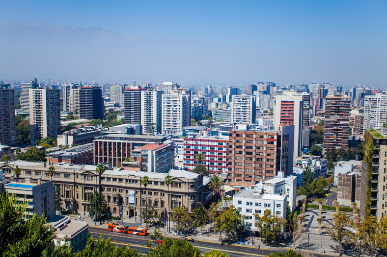 Santiago, Chile. Widok z Cerro Santa Lucia