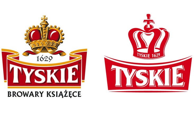 Także zmiana logo piwa Tyskie miała polegać na jego unowocześnieniu. Prace nad projektem trwały aż cztery lata. Końcowym efektem jest odmłodzona i już teraz jednokolorowa, choć nawiązująca do tradycyjnej korona oraz szarfa.