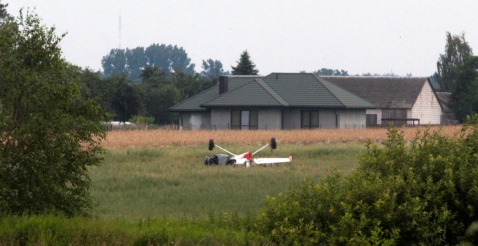 Jedlińsk, jeden z samolotów, które uległy wypadkowi