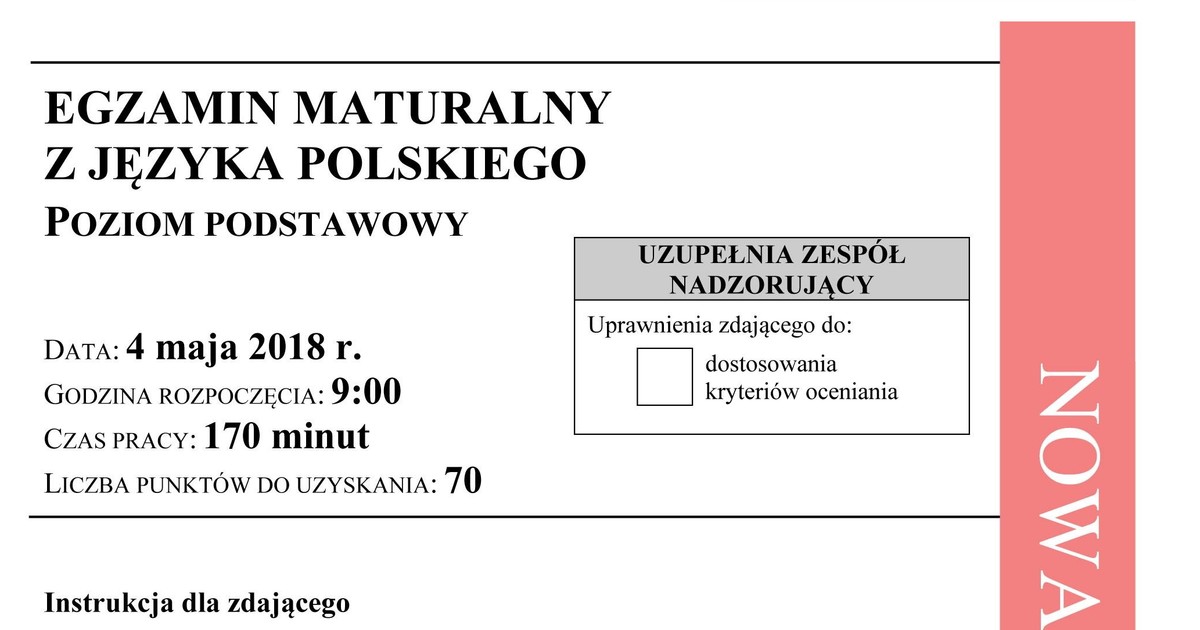 Egzamin ósmoklasisty 2018 Polski Odpowiedzi Matura 2018: Polski. Odpowiedzi i Arkusze CKE. Język polski [ODPOWIEDZI]