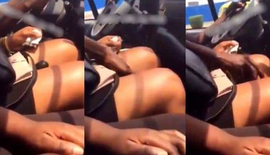 Video shows driver changing gear in-between ‘killer’ thighs of a female passenger