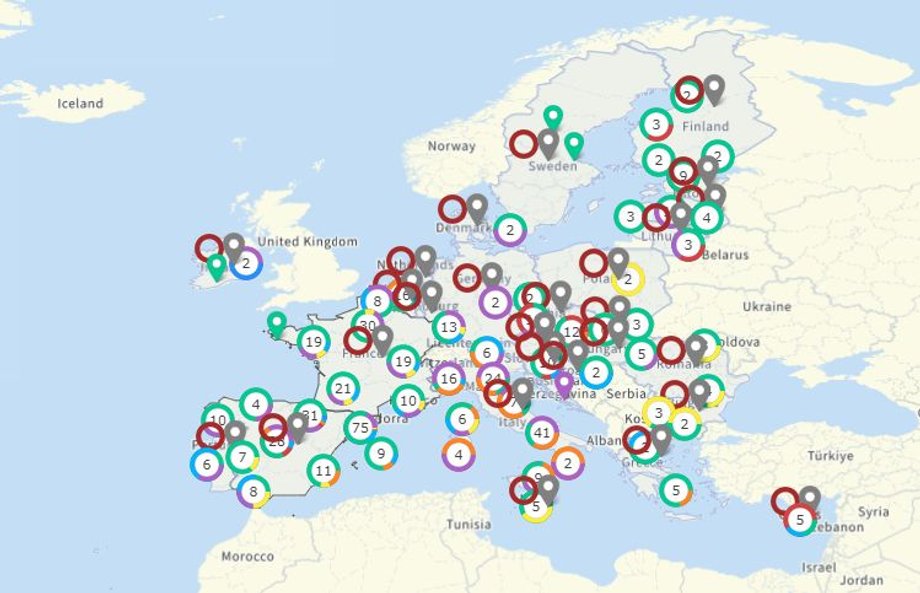 Mapa projektów wspieranych z Funduszu Odbudowy