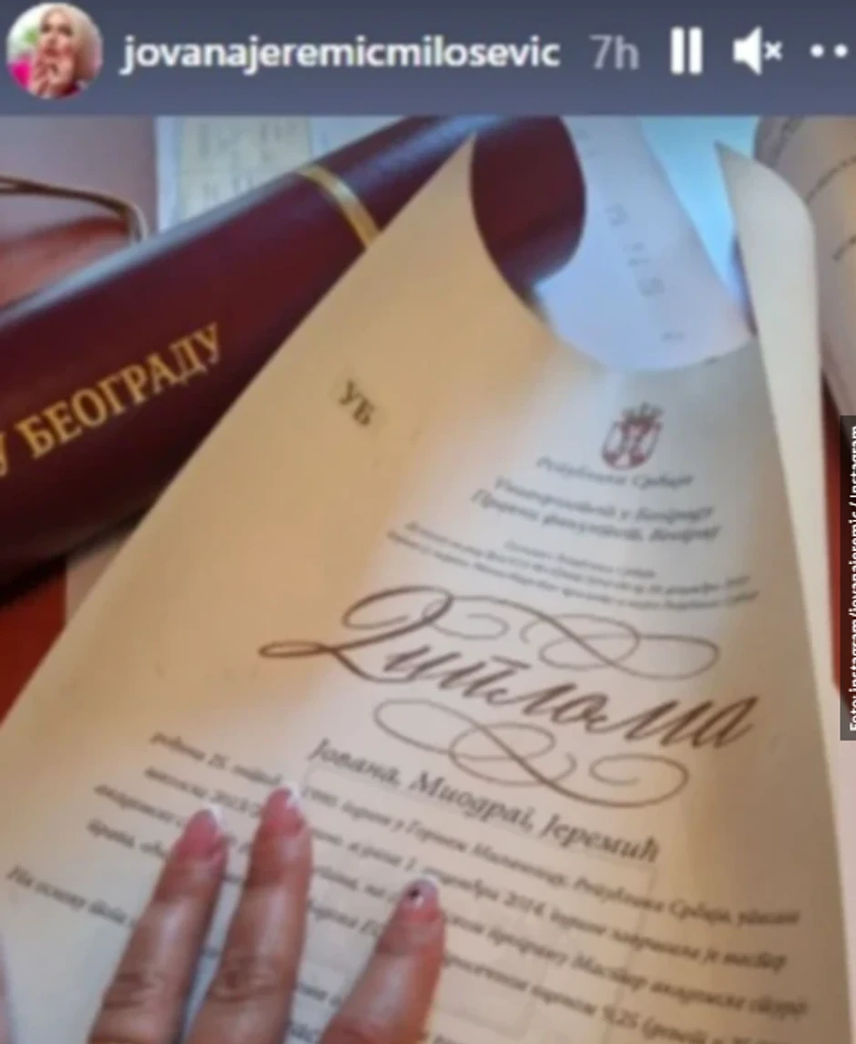 Diploma Jovane Jeremić