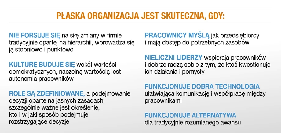 Firma bez szefa. Kiedy płaska organizacja jest skuteczna?