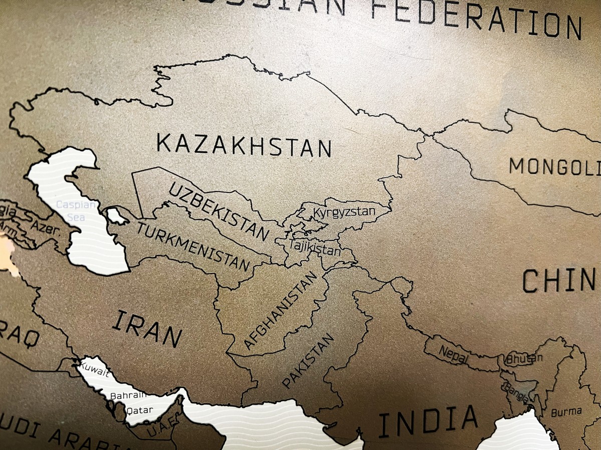 Detailed,Map,Of,Central,Asia,Highlighting,Countries,Such,As,Kazakhstan,