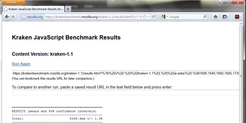 W Krakenie opracowanym przez Mozillę zwycięża Firefox. Co ciekawe, w innych benchmarkach do badania wydajności podczas przetwarzania javascriptu lisek już radzi sobie znacznie słabiej...