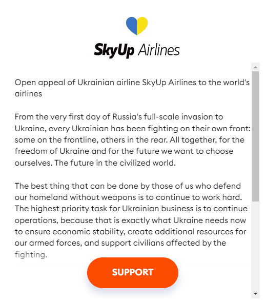 Apel ukraińskich linii lotniczych 