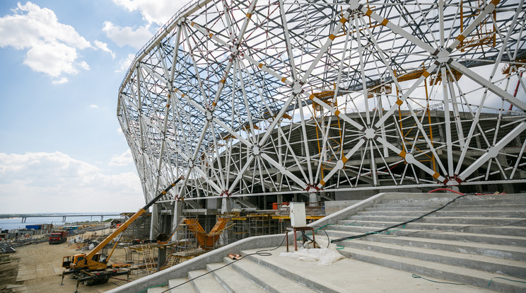 Ez a stadion kapott lángra az építkezés közben/Fotó: AFP