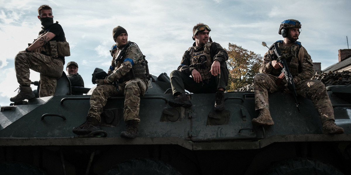 Inwazja Rosji na Ukrainę. Ukraińscy żołnierze. Zdjęcie ilustracyjne