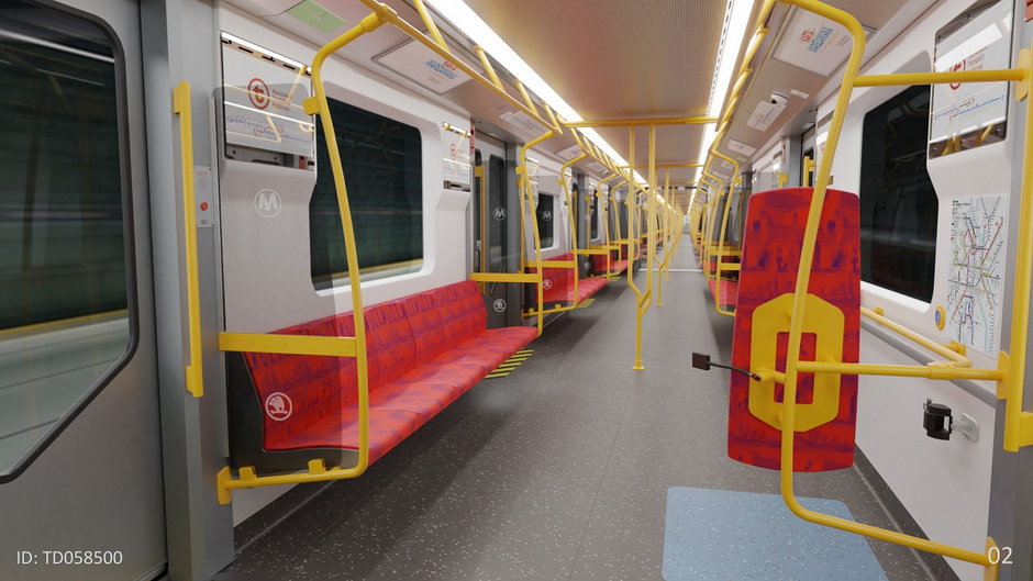 Tak będzie wyglądać wnętrze nowych pociągów metra w Warszawie (wizualizacja)