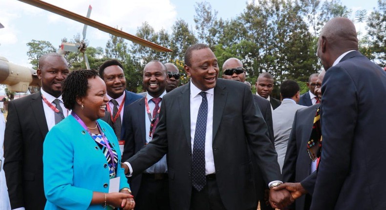 President Uhuru Kenyatta with governor Anne Waiguru