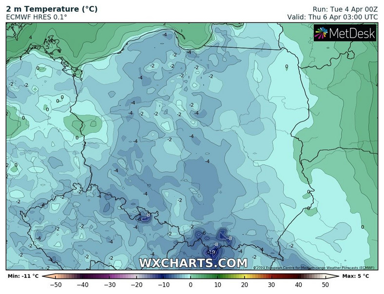 Niemal w całej Polsce będzie trzymał mróz