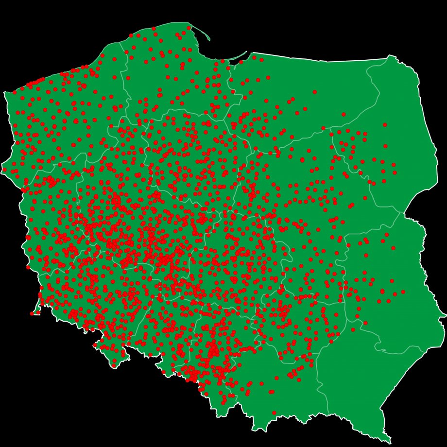 Mapa sklepów Dino