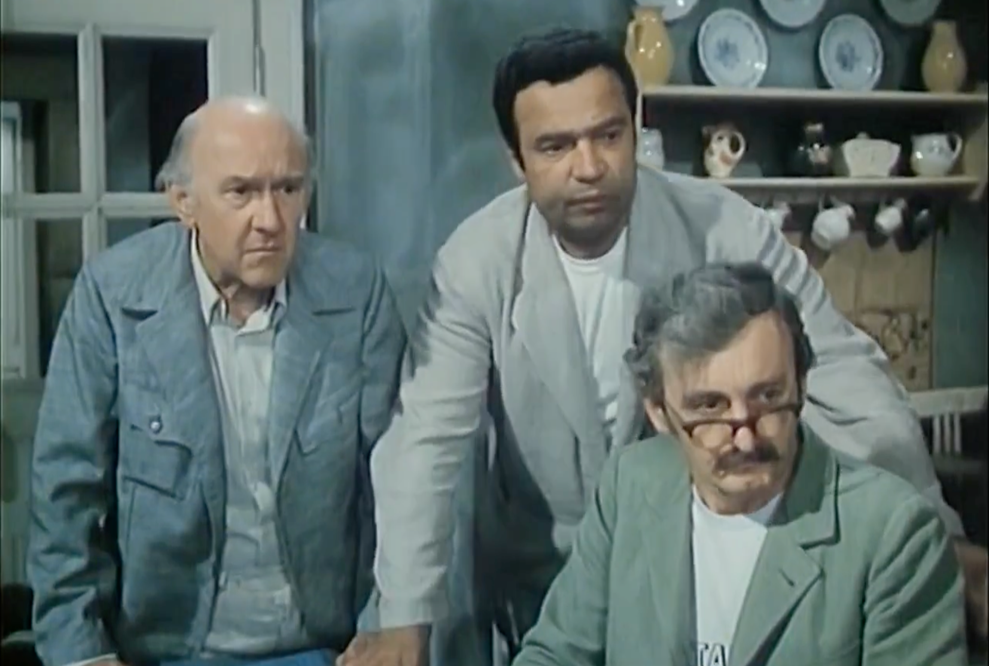 František Filipovský, Vladimír Menšík a Zdeněk Řehoř vo filme Ako utopiť dr. Mráčka alebo Koniec vodníkov v Čechách.