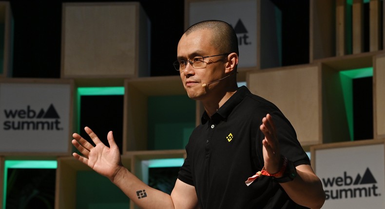 Changpeng Zhao, Co-founder & CEO, Binance on Q&A stage during day one of Web Summit 2022 at the Altice Arena in Lisbon, Portugal.Piaras  Mdheach/Sportsfile for Web Summit via Getty Images