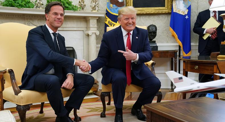 Dutch Prime Minister Mark Rutte and Donald Trump.Chip Somodevilla/ Getty Images