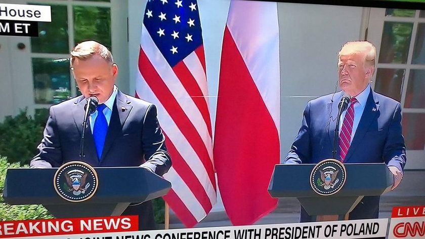 Coś tajemniczego na konferencji Dudy i Trumpa