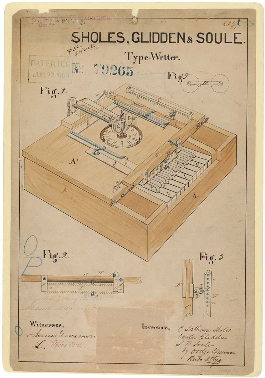 Patent prve pisaće mašine