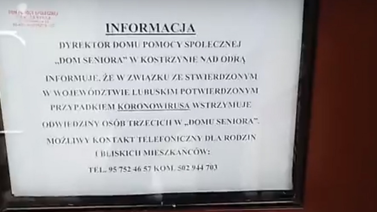 Koronawirus w Polsce. Kostrzyn nad Odrą: zakaz odwiedzin w domach opieki 
