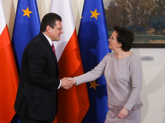 Ewa Kopacz i Marosz Szefczovicz