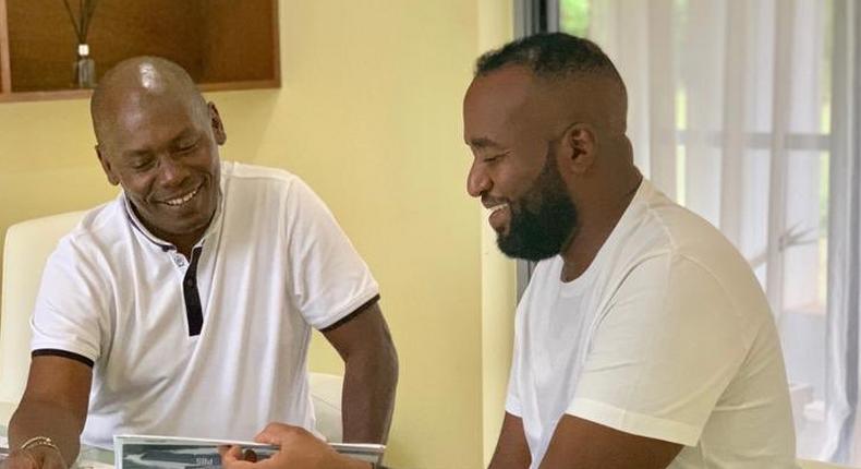 Governor Hassan Joho with former Kiambu County boss William Kabogo 