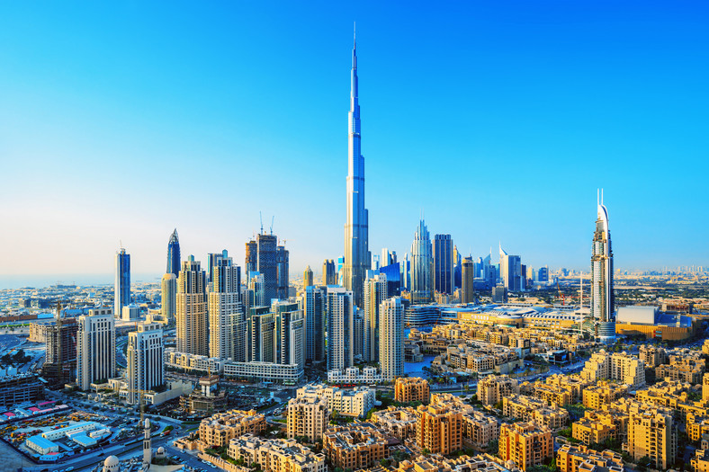 Krajobraz Dubaju z Burj Khalifa