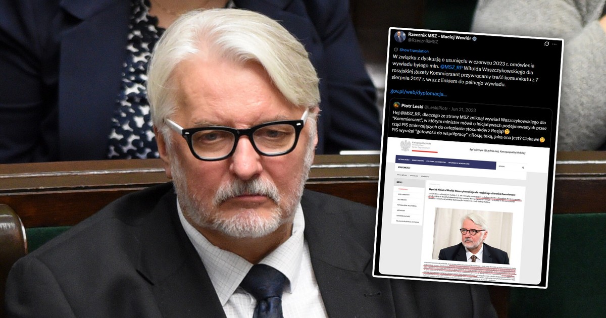 Waszczykowski udzielił wywiadu rosyjskiej gazecie. MSZ przywraca publikację