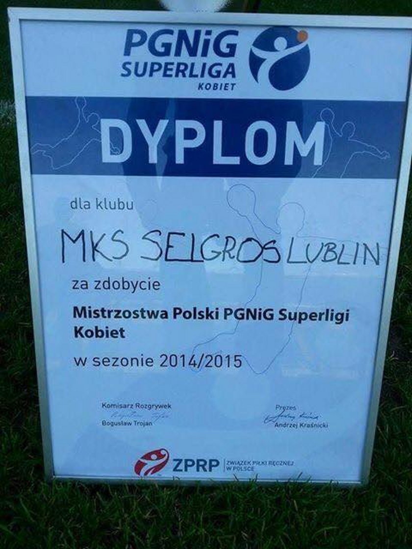 Oto dyplom za mistrzostwo Polski! Co za wstyd!