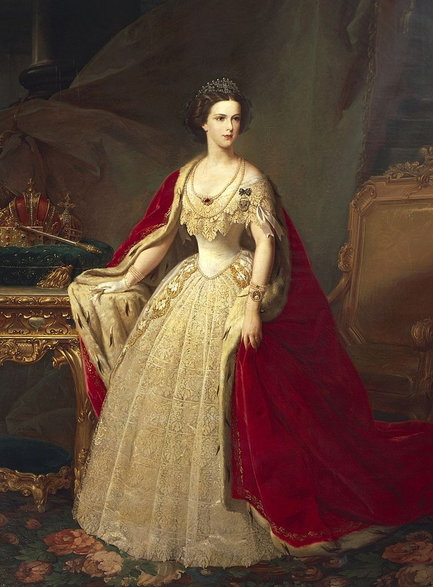 Portret Elżbiety Bawarskiej autorstwa Giuseppe Sogniego (ok 1854-1858)